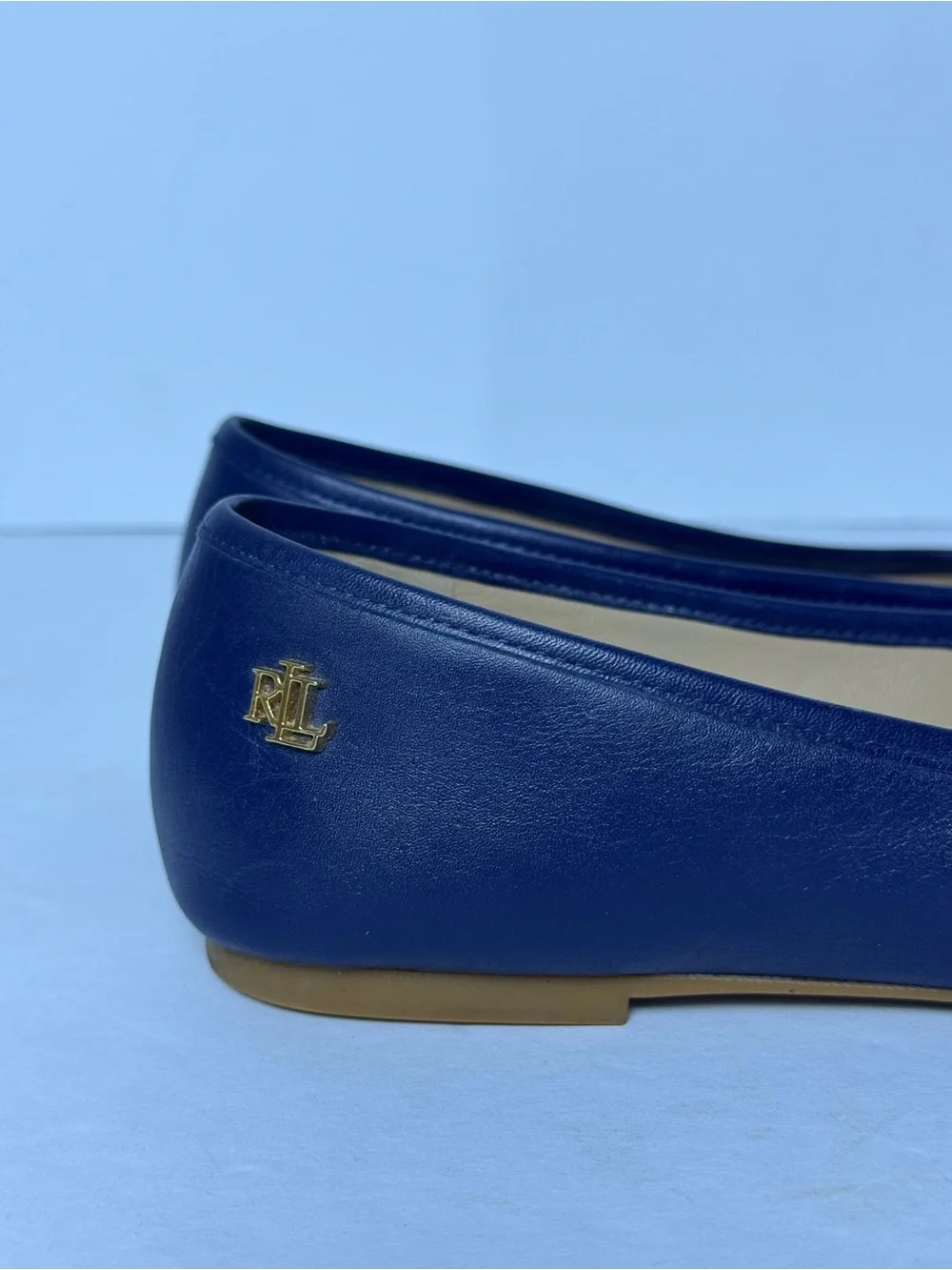 Lauren Ralph Lauren Jayna Ballet Flats Navy Blue Leather Size 6
